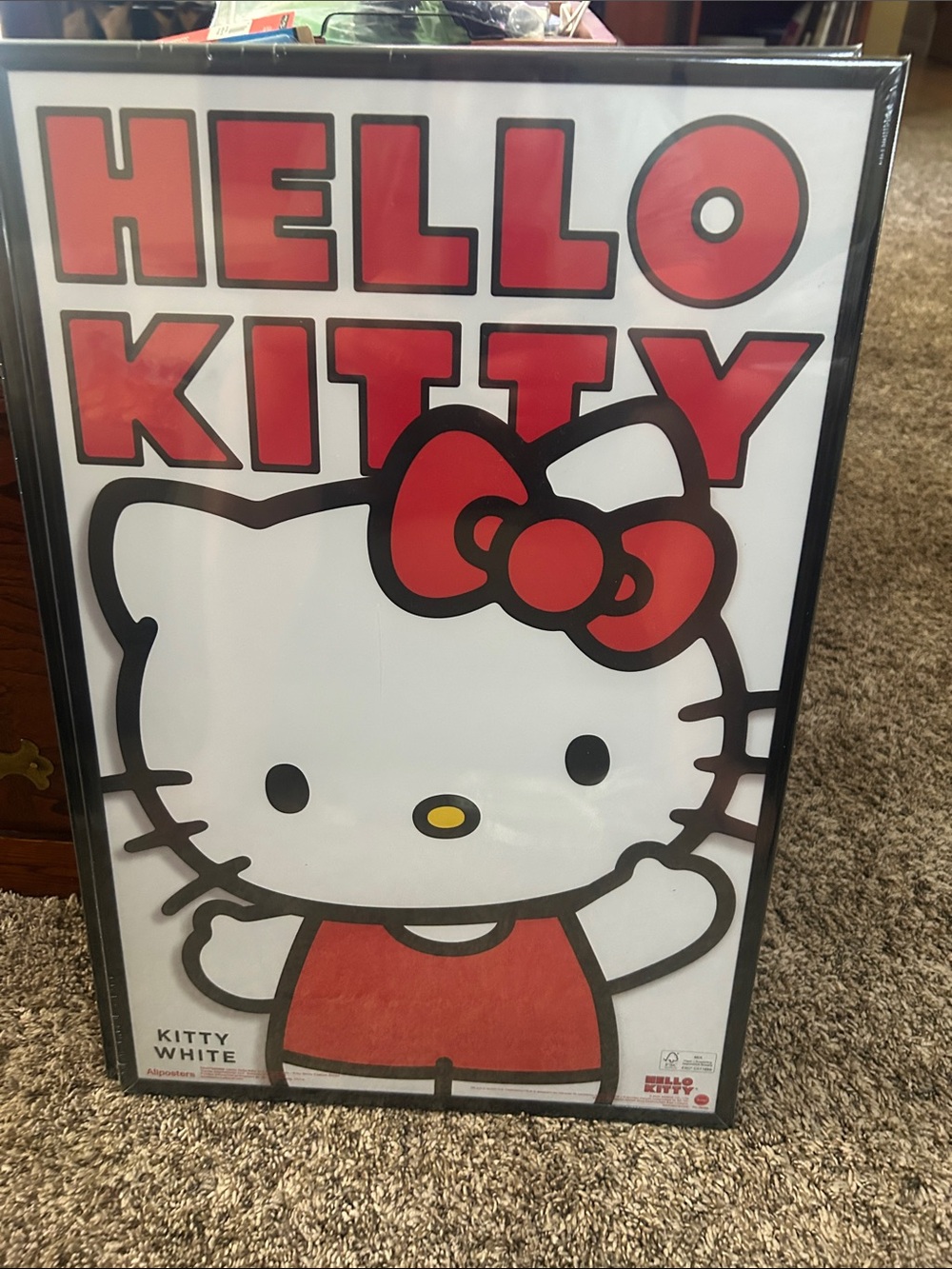 Hello Kitty Red and White Pop Art Poster
